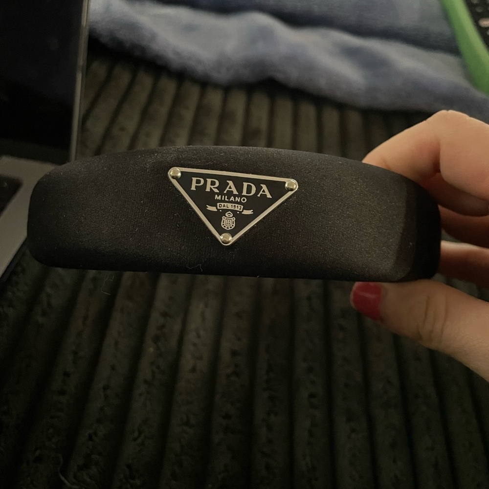 PRADA RE-NYLON LOGO BLACK HEADBAND